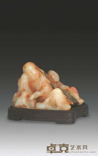 清 寿山石苏武牧羊摆件 9×7cm